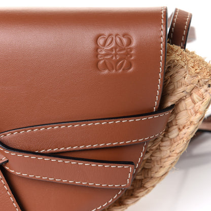 Loewe Calfskin Raffia Mini Gate Crossbody Bag Natural Tan 7 of 11