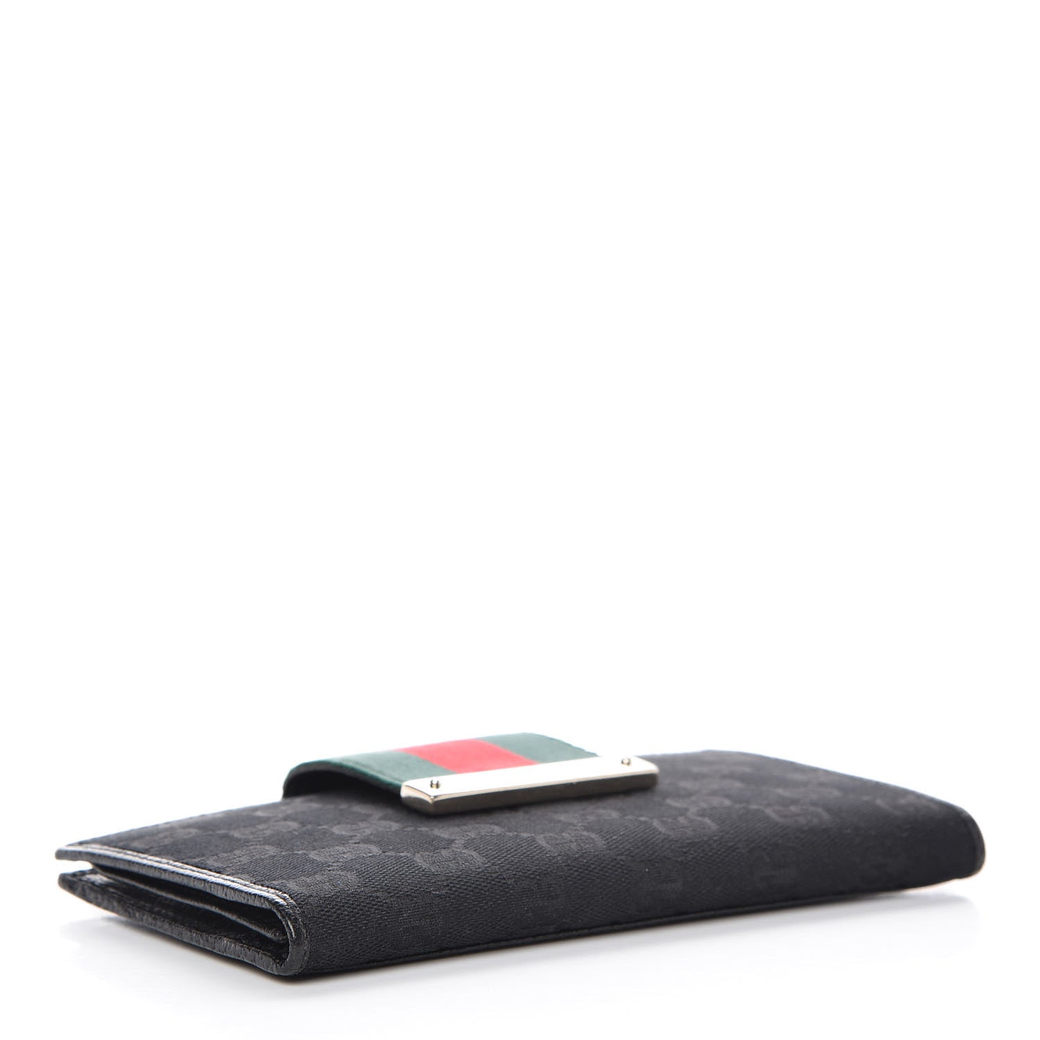 Gucci Monogram Ladies Web Continental Wallet Black 4 of 9