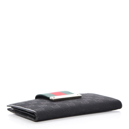 Gucci Monogram Ladies Web Continental Wallet Black 4 of 9