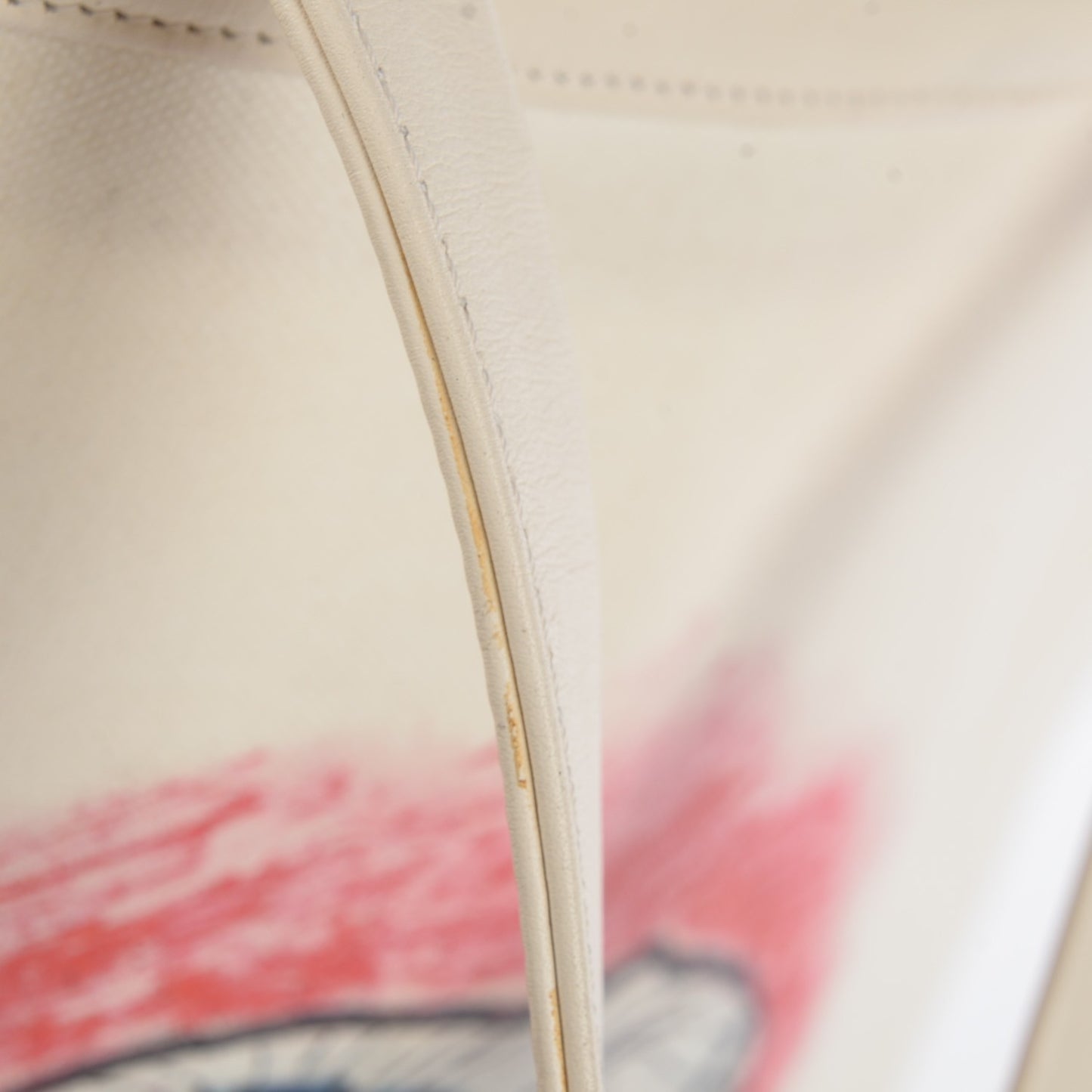 Canvas Calfskin Mobile Art Tote White