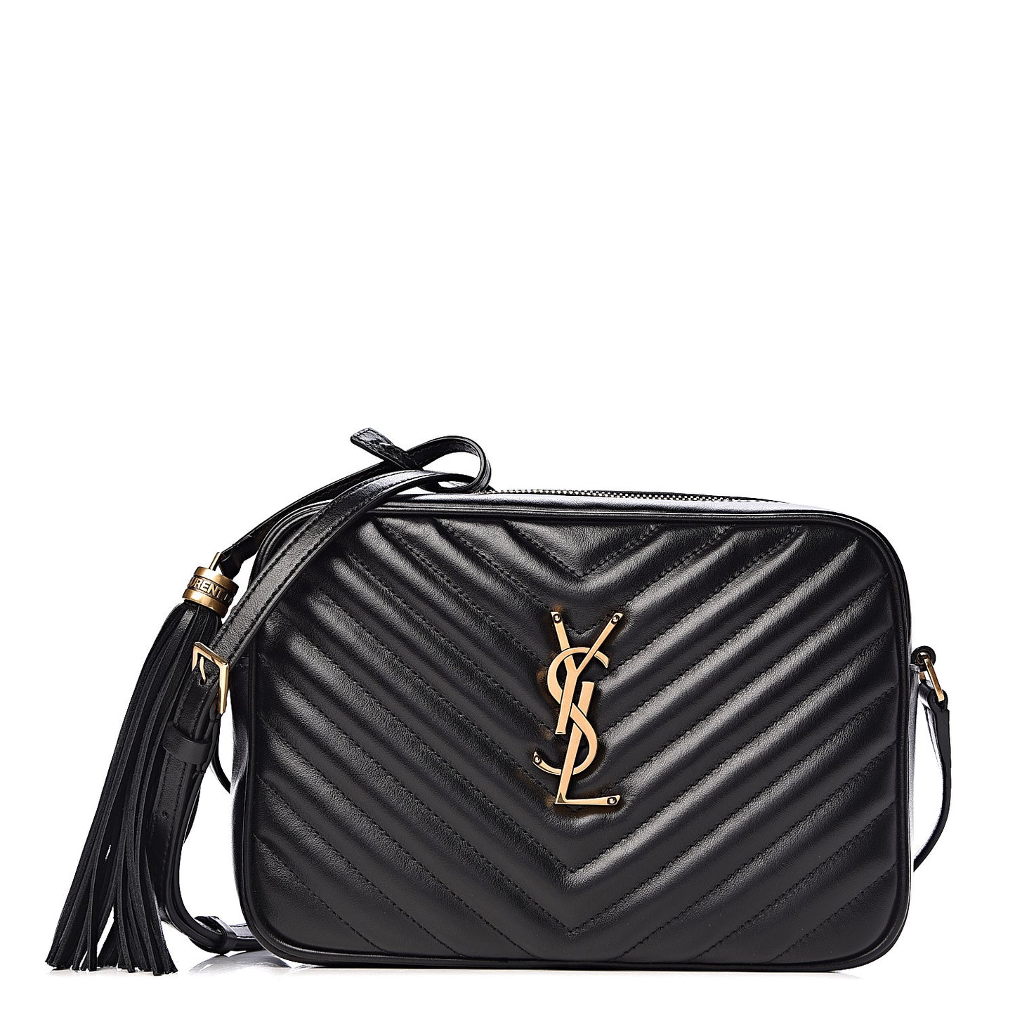 Calfskin Matelasse Monogram Lou Camera Bag Black