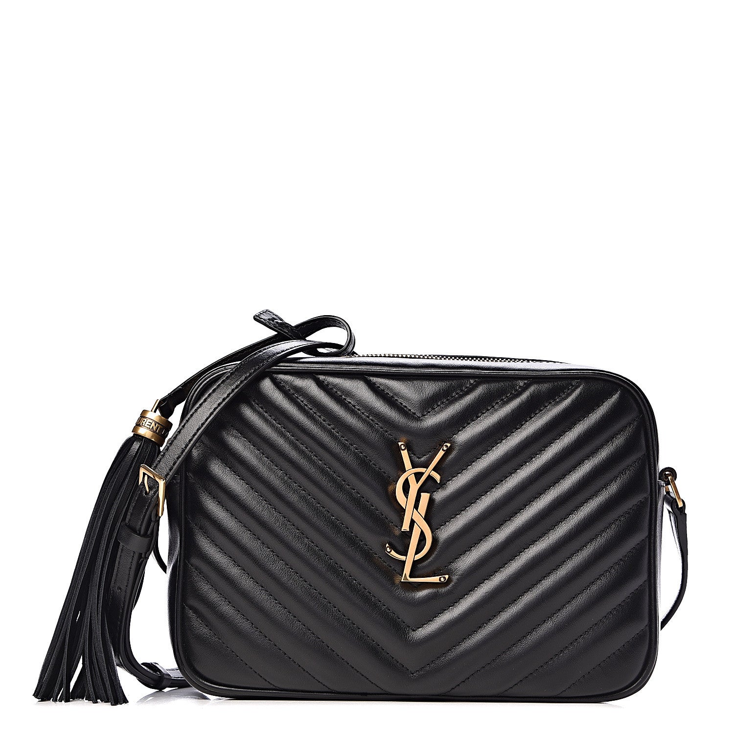Saint Laurent Calfskin Matelasse Monogram Lou Camera Bag Black 1 of 10