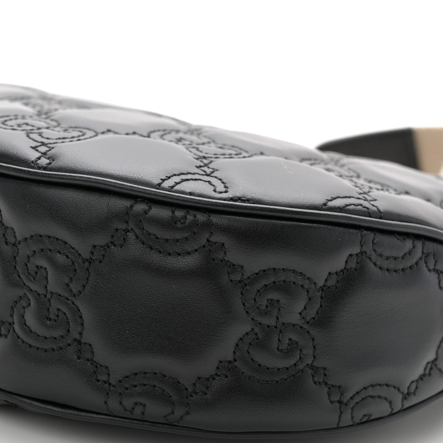 Gucci Calfskin GG Matelasse Small Hobo Shoulder Bag Black Natural 10 of 10