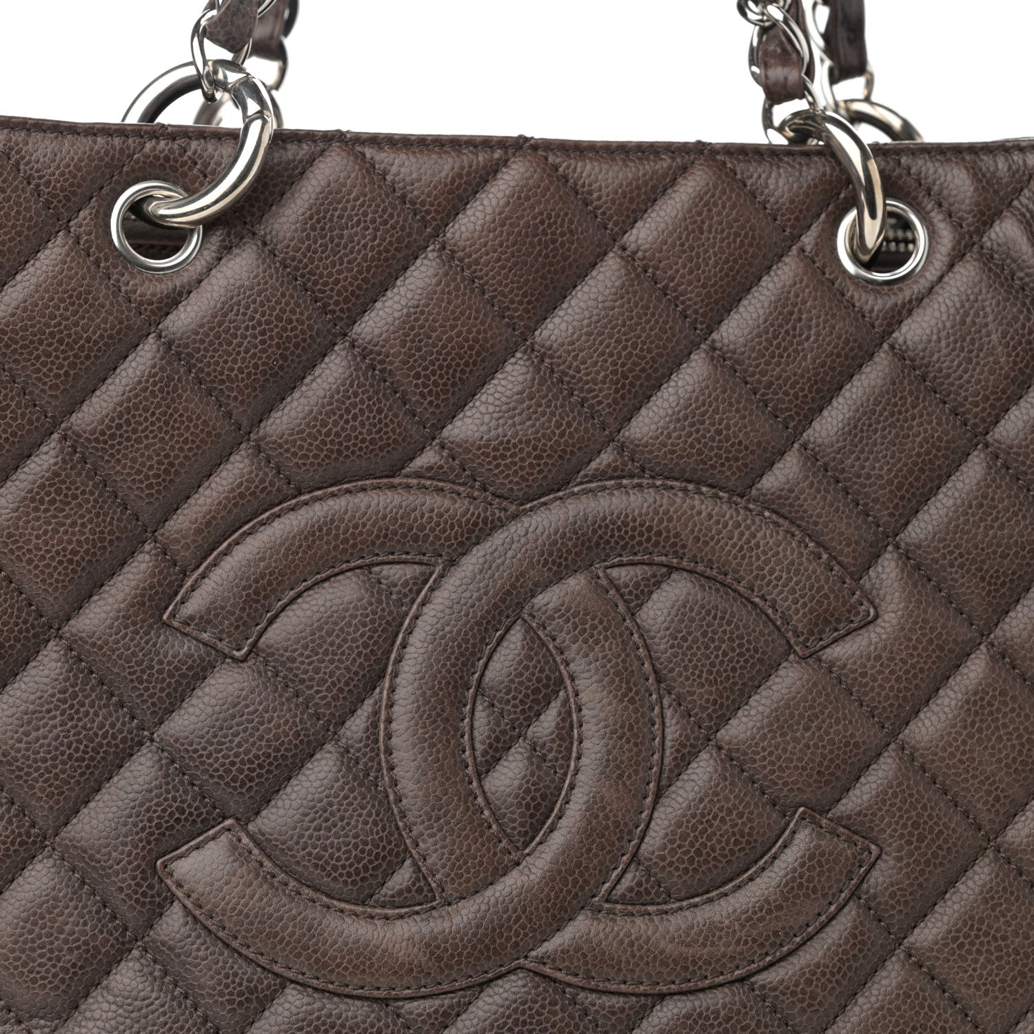 Chanel Caviar Quilted Grand Shopping Tote GST Brown 7 of 11
