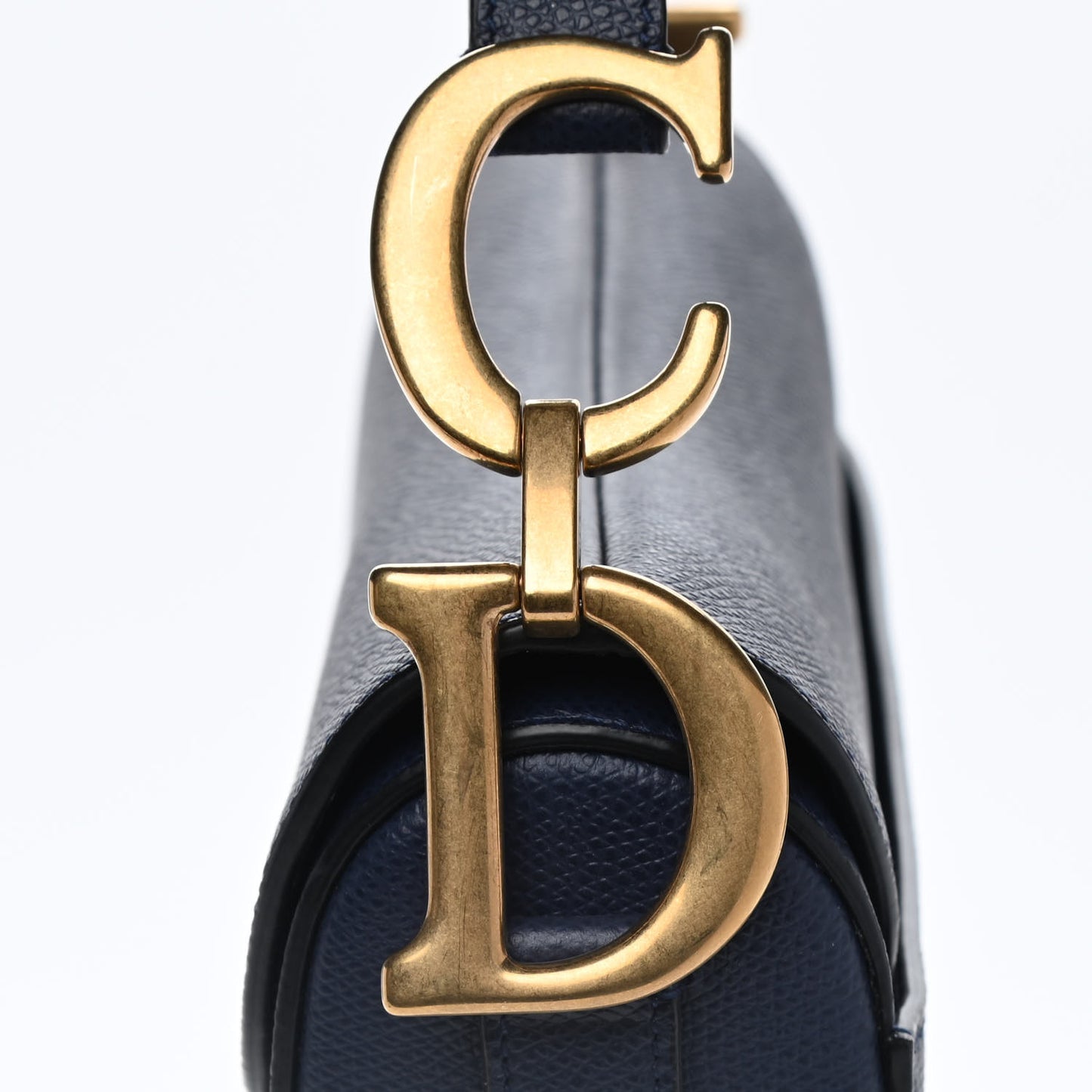 Grained Calfskin Saddle Bag Indigo