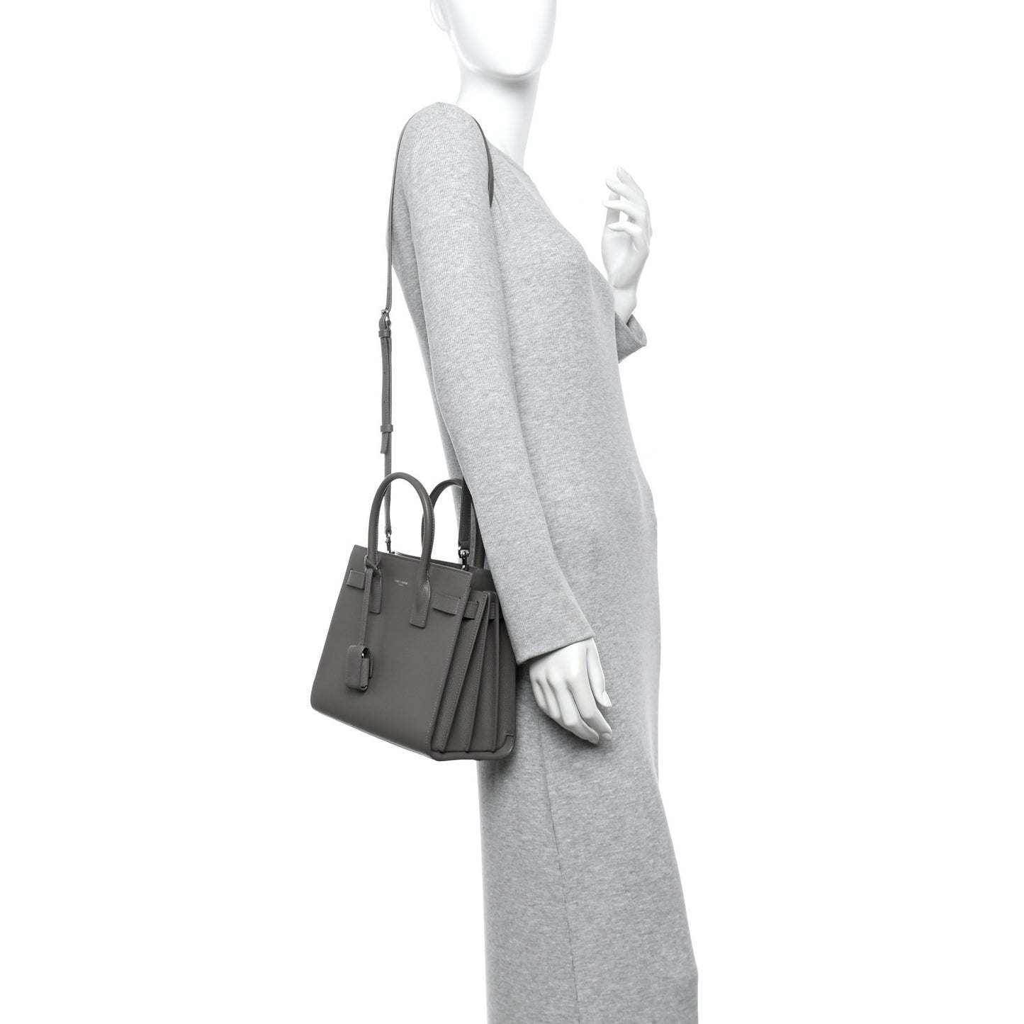Grained Calfskin Baby Sac De Jour Fog