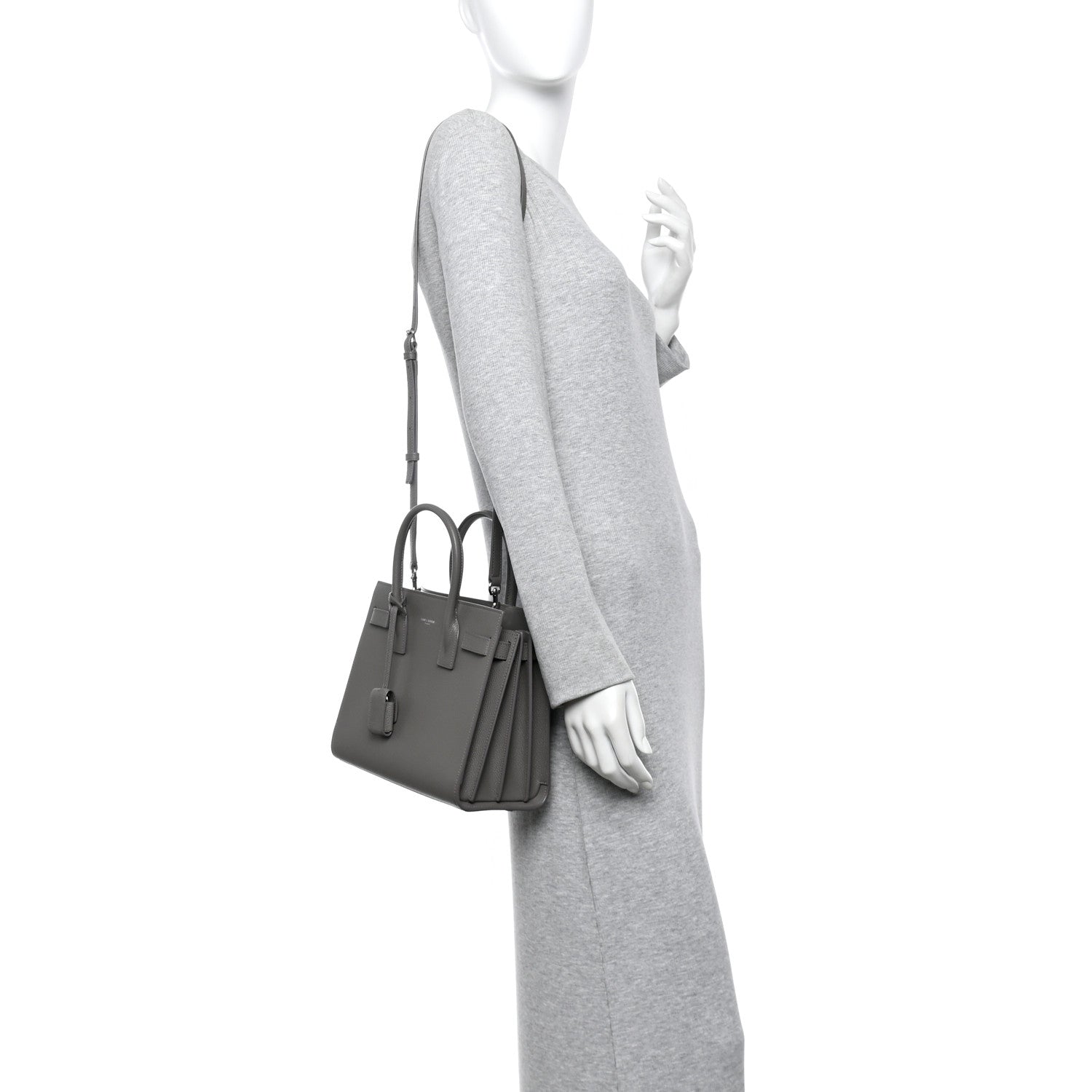 Saint Laurent Grained Calfskin Baby Sac De Jour Fog 2 of 13