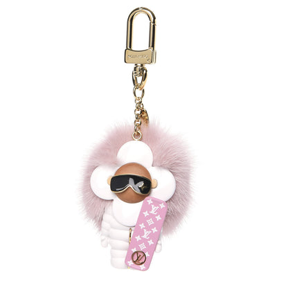 Louis Vuitton Resin Wood Mink Fur Vivienne Snowboard Bag Charm Key Holder 1 of 3