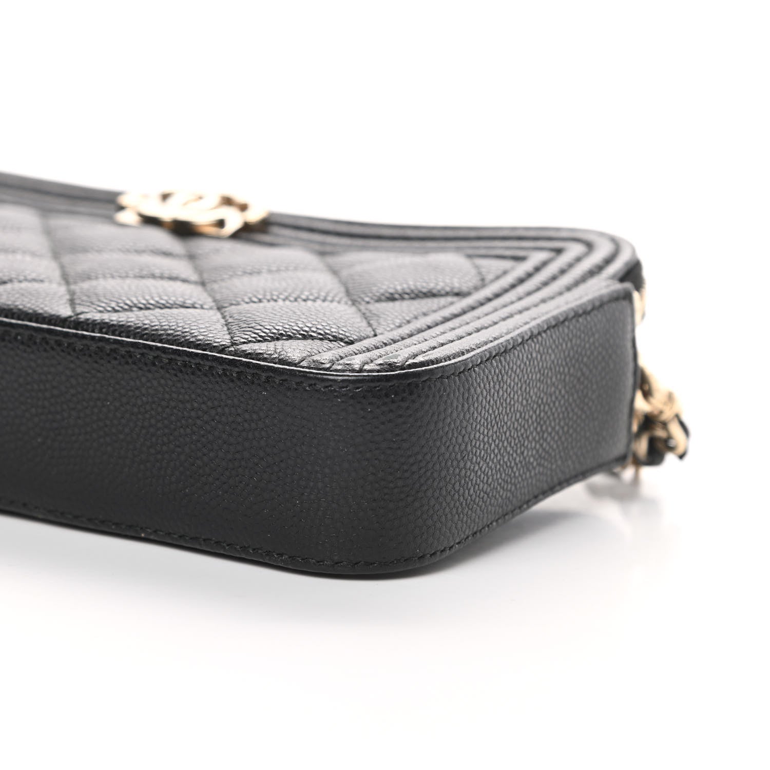 Chanel Caviar Quilted Small Boy Clutch With Chain Black 13 of 17