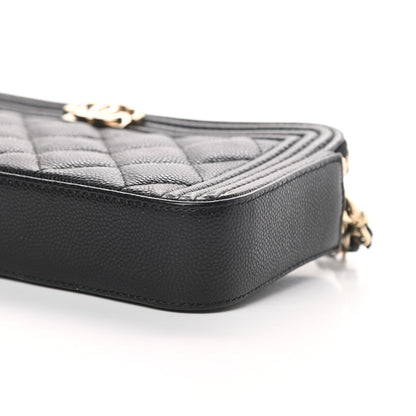Chanel Caviar Quilted Small Boy Clutch With Chain Black 13 of 17
