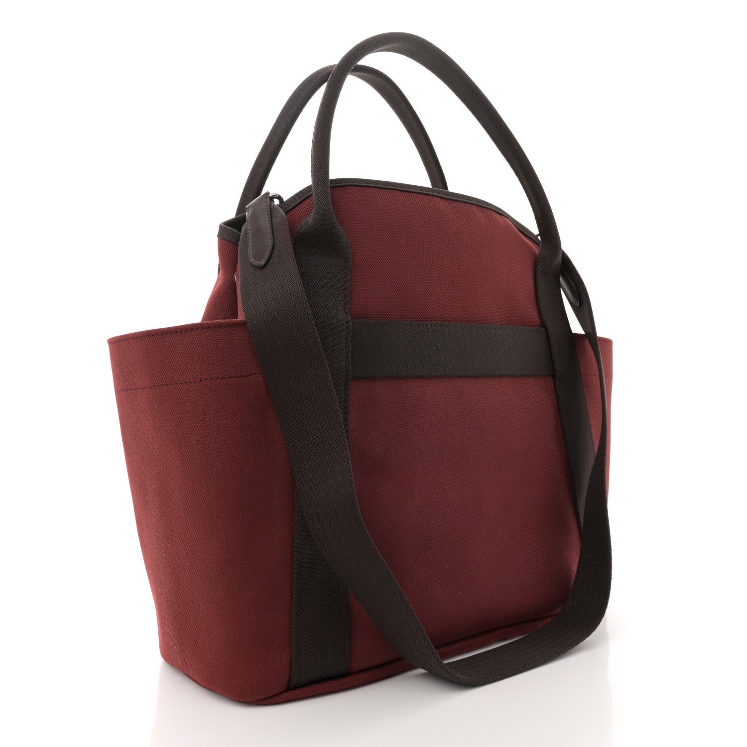 Hermes Canvas The Grooming Bag Rouge H Chocolat 4 of 12