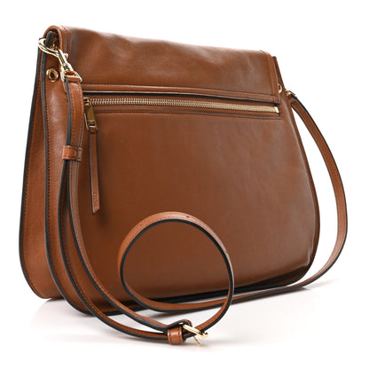 Celine Shiny Lambskin Soft Triomphe Besace Bag Soft Tan 3 of 9