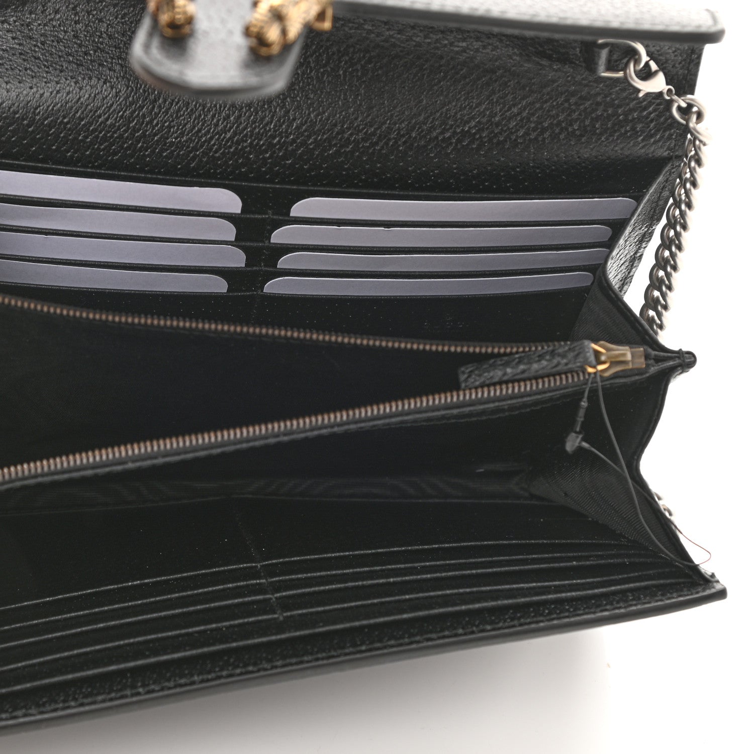 Gucci Calfskin Web Mini Dionysus Chain Wallet Black 5 of 8