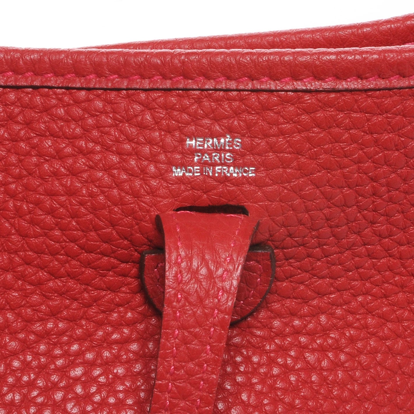 Hermes Taurillon Clemence Evelyne TPM Rouge Casaque 6 of 9
