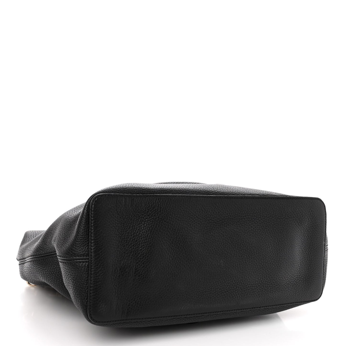 Pebbled Calfskin Large Soho Hobo Black