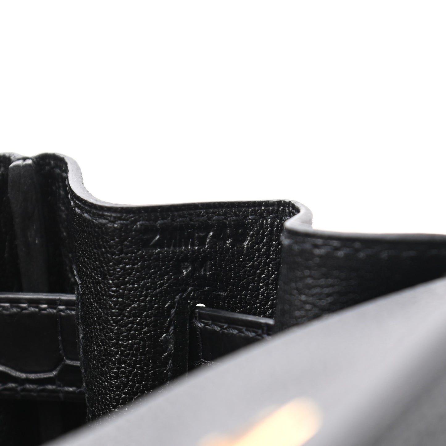 Togo Matte Porosus Crocodile Kelly Retourne Touch 28 Black
