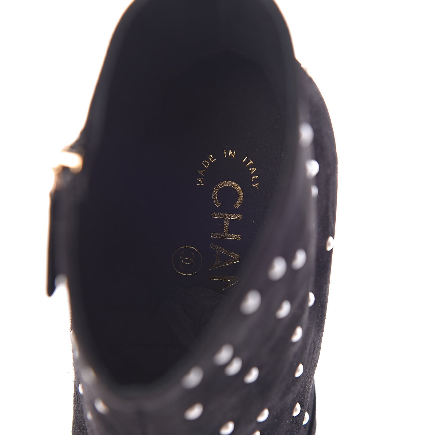 Suede Pearls Cap Toe Short Boots 36.5 Black