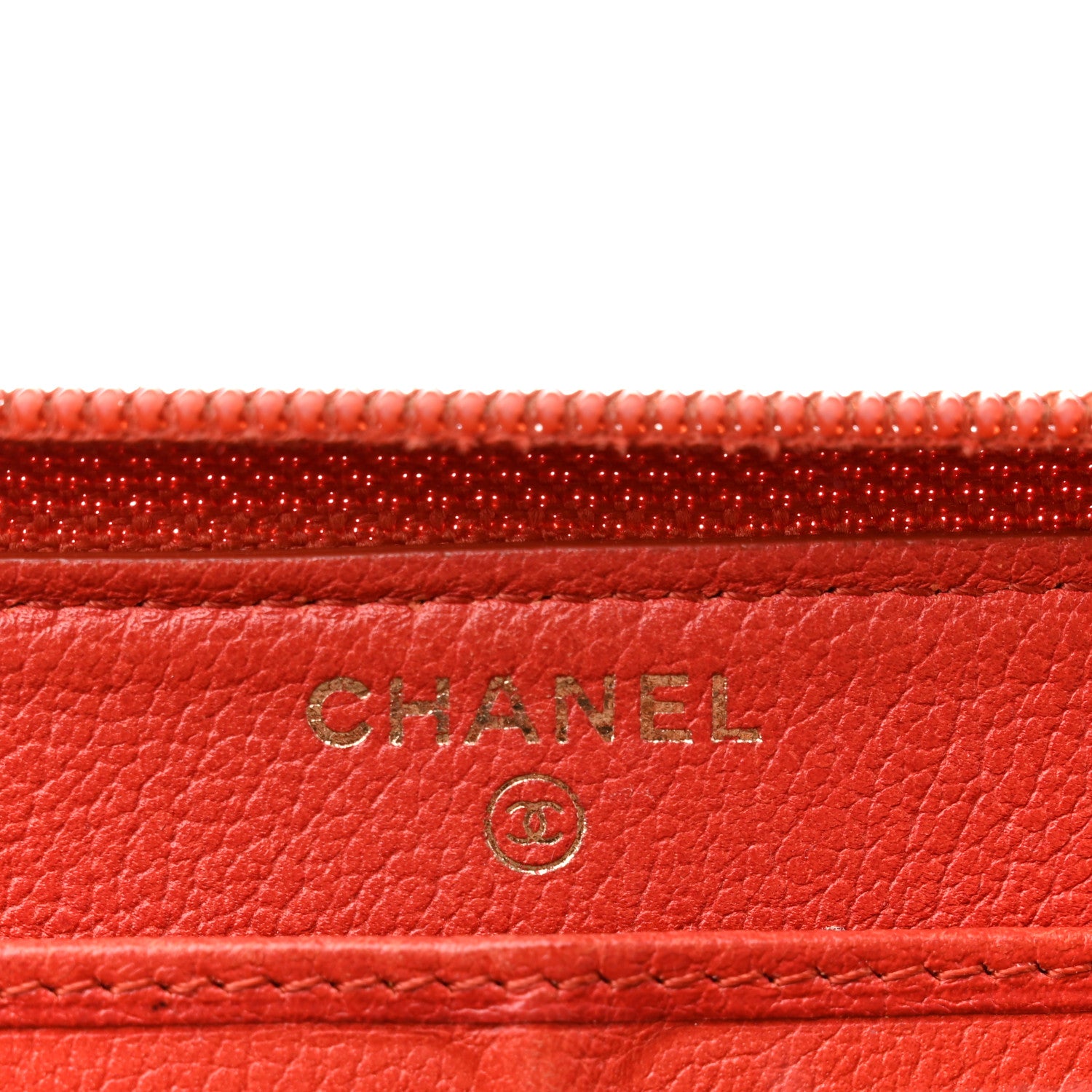Chanel Calfskin Camelia Foil Zip Around Wallet Red 6 of 12
