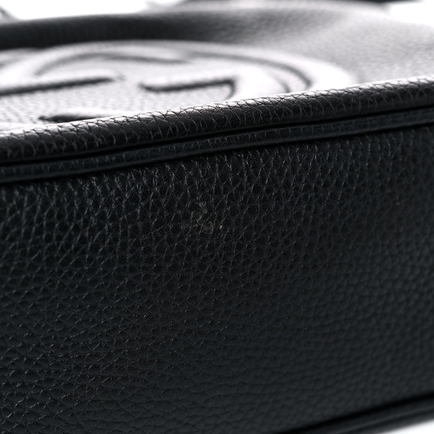 Pebbled Calfskin Small Soho Disco Bag Black
