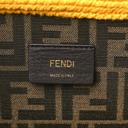 Fendi Crochet Vitello King Logo Plexiglass Medium Fendi Sunshine Shopper Tote Mimosa Panna 5 of 8
