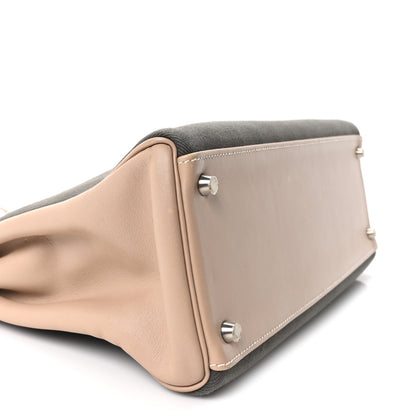 Hermes Toile Swift Kelly Retourne 32 Argile Vert De Gris 9 of 10
