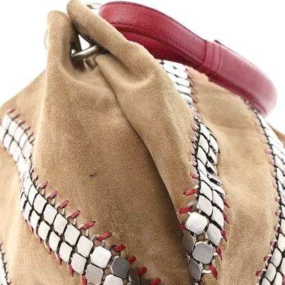 Bottega Veneta Nappa Velour Embellished Chrysler Aquilone Fortune Cookie Hobo Beige Pink 14 of 15