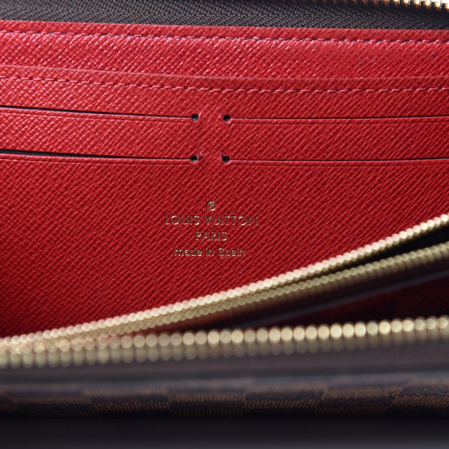 Damier Ebene Clemence Wallet Cherry