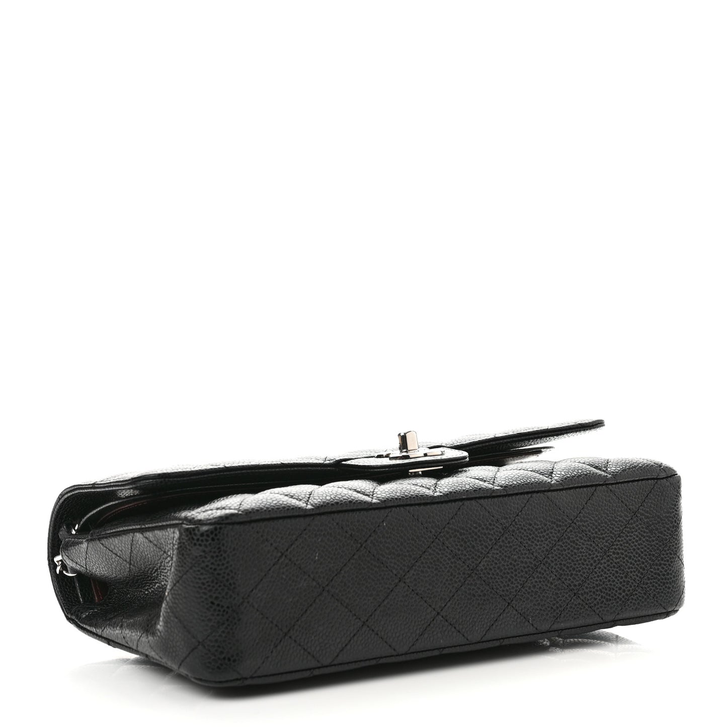 Caviar Quilted Medium Double Flap Black