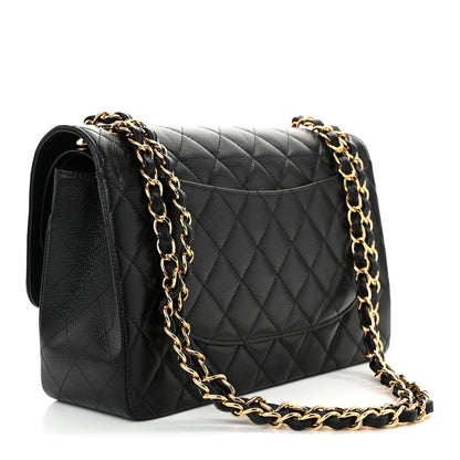 Chanel Caviar Quilted Jumbo Double Flap Black 3 of 11