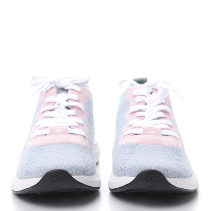 Chanel Mixed Fabrics Knit Sneakers 41 Grey Pink Blue 2 of 7