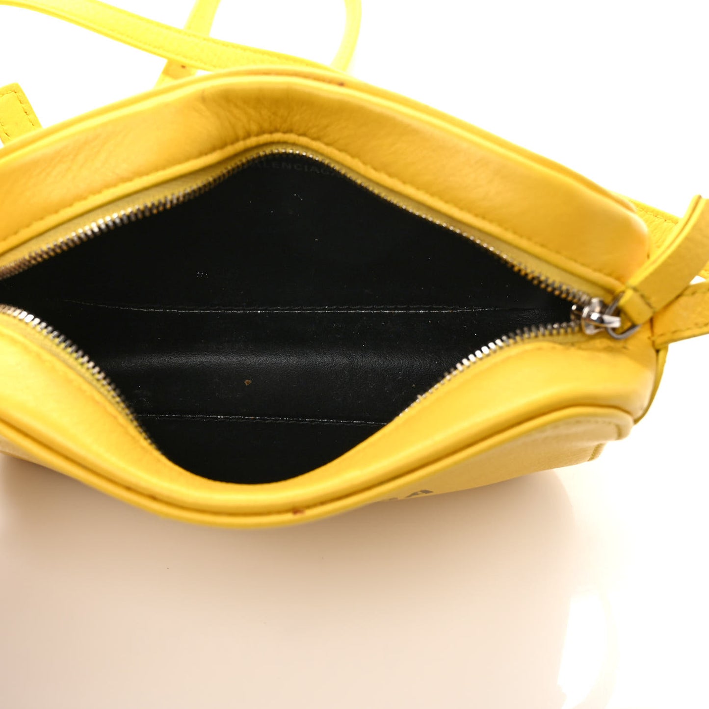 Smooth Calfskin Logo XS Everyday Camera Bag Jaune Soleil Black