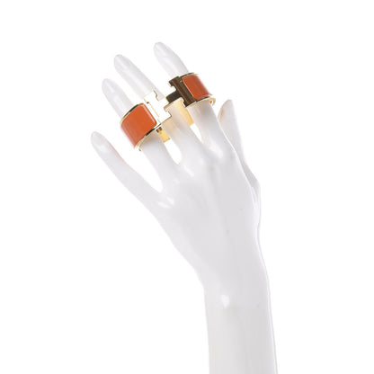 Hermes Enamel Wide Clic Clac H Bracelet PM Orange 2 of 6