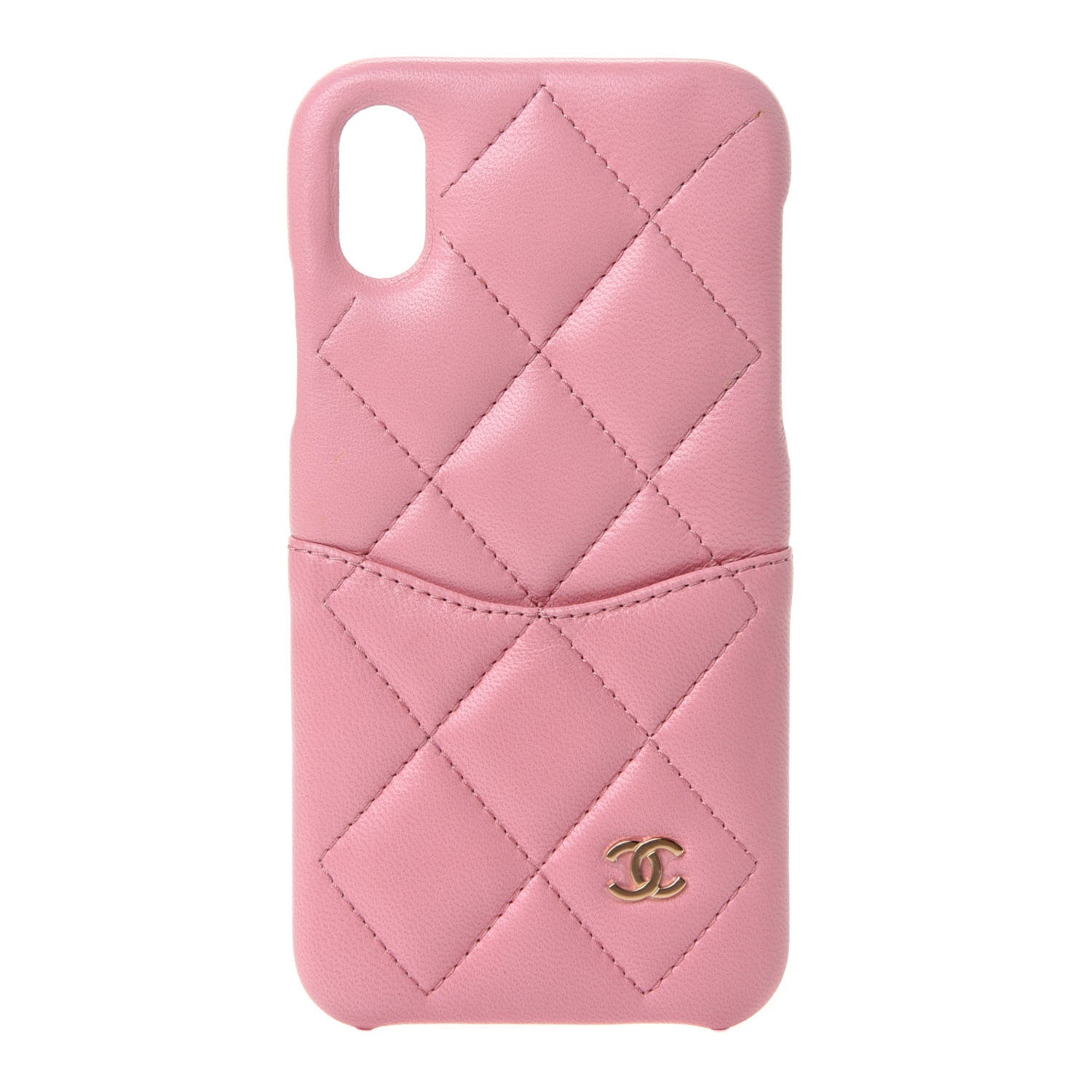 Chanel Lambskin Quilted iPhone X Coco Tech Case Pink 2 of 8