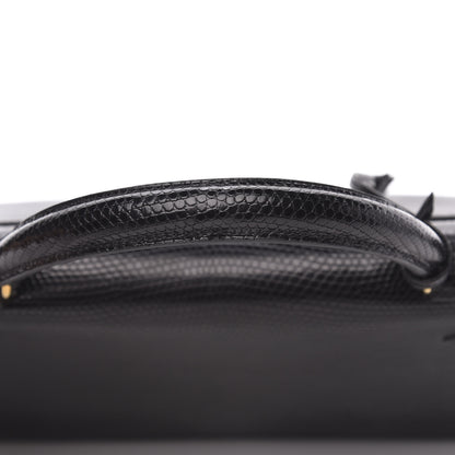 Hermes Lizard Kelly Sellier 32 Black 19 of 35