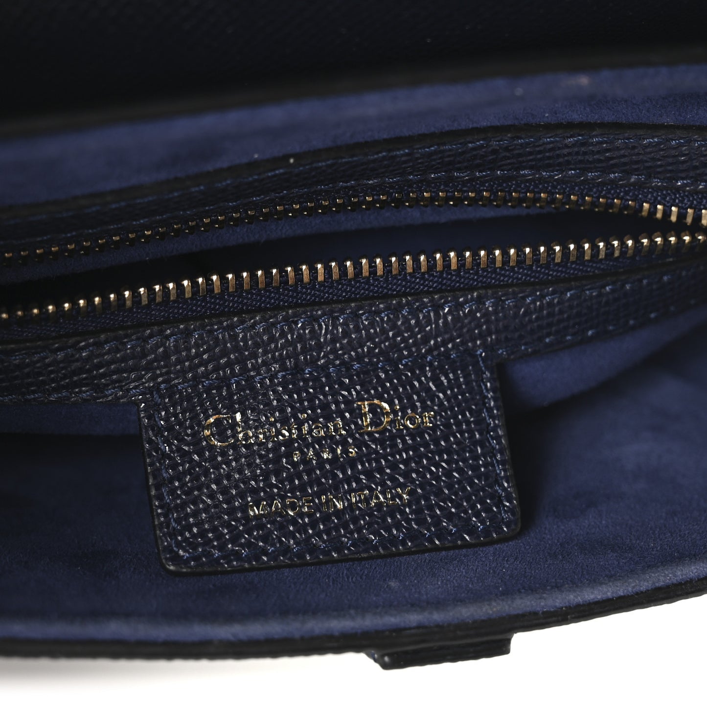 Grained Calfskin Saddle Bag Navy