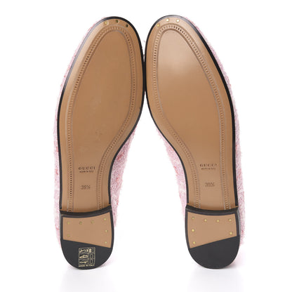 Gucci Wool Tweed Horsebit Womens Jordaan Loafers 39.5 Pink White Perfect Pink 5 of 10