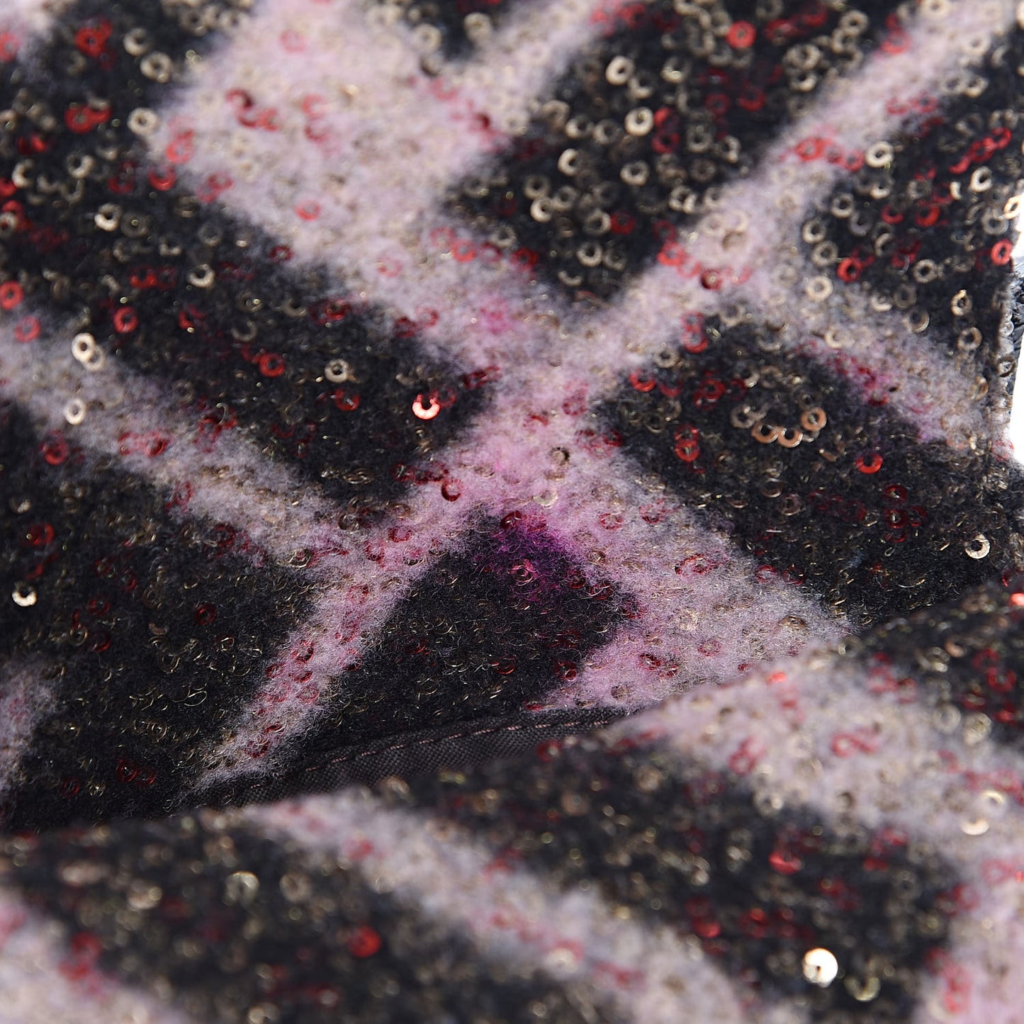 Wool Sequin Macro FF Diagonal Mini Mama Baguette