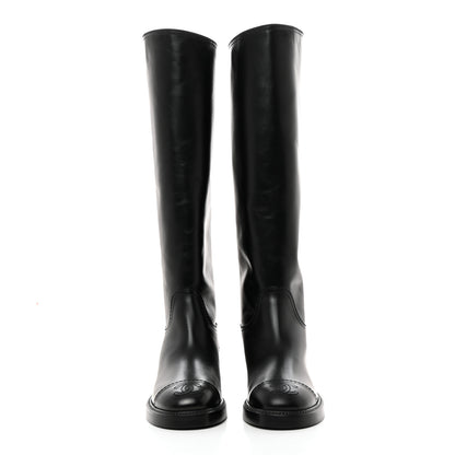 Chanel Calfskin Cap Toe High Boots 36 Black 2 of 9