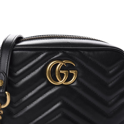 Gucci Calfskin Matelasse Mini GG Marmont Chain Shoulder Bag Black 10 of 10
