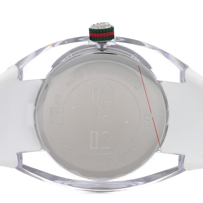 Gucci Stainless Steel Rubber 46mm Sync Web Quartz Watch White 4 of 5