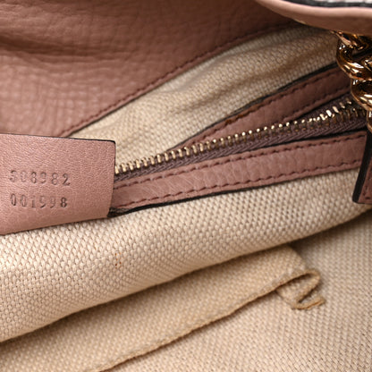 Gucci Pebbled Calfskin Medium Soho Chain Shoulder Bag Antique Rose 7 of 12