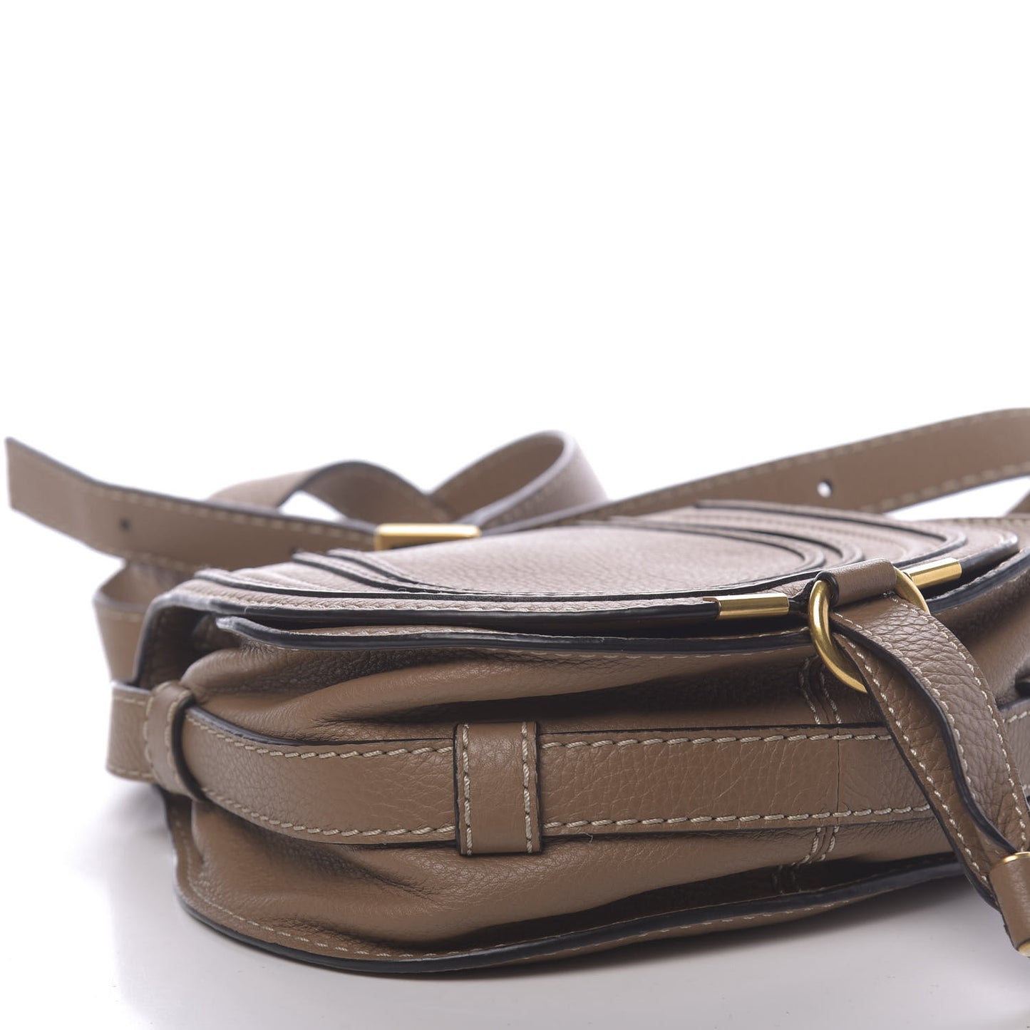 Calfskin Mini Marcie Round Crossbody Bag Nut