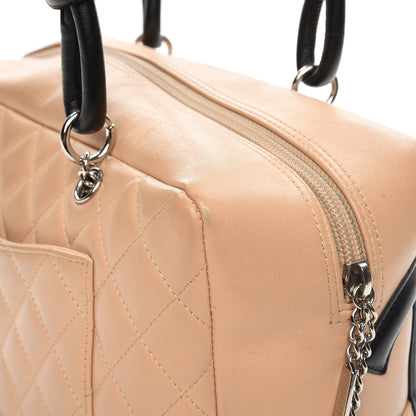 Chanel Calfskin Quilted Large Cambon Bowler Beige Black 11 of 17