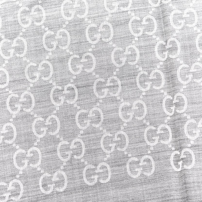 Gucci Wool Silk GG Monogram GGNat Scarf Lead 3 of 4