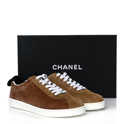 Chanel Suede Calfskin Womens Sneakers 39.5 Dark Beige 12 of 12