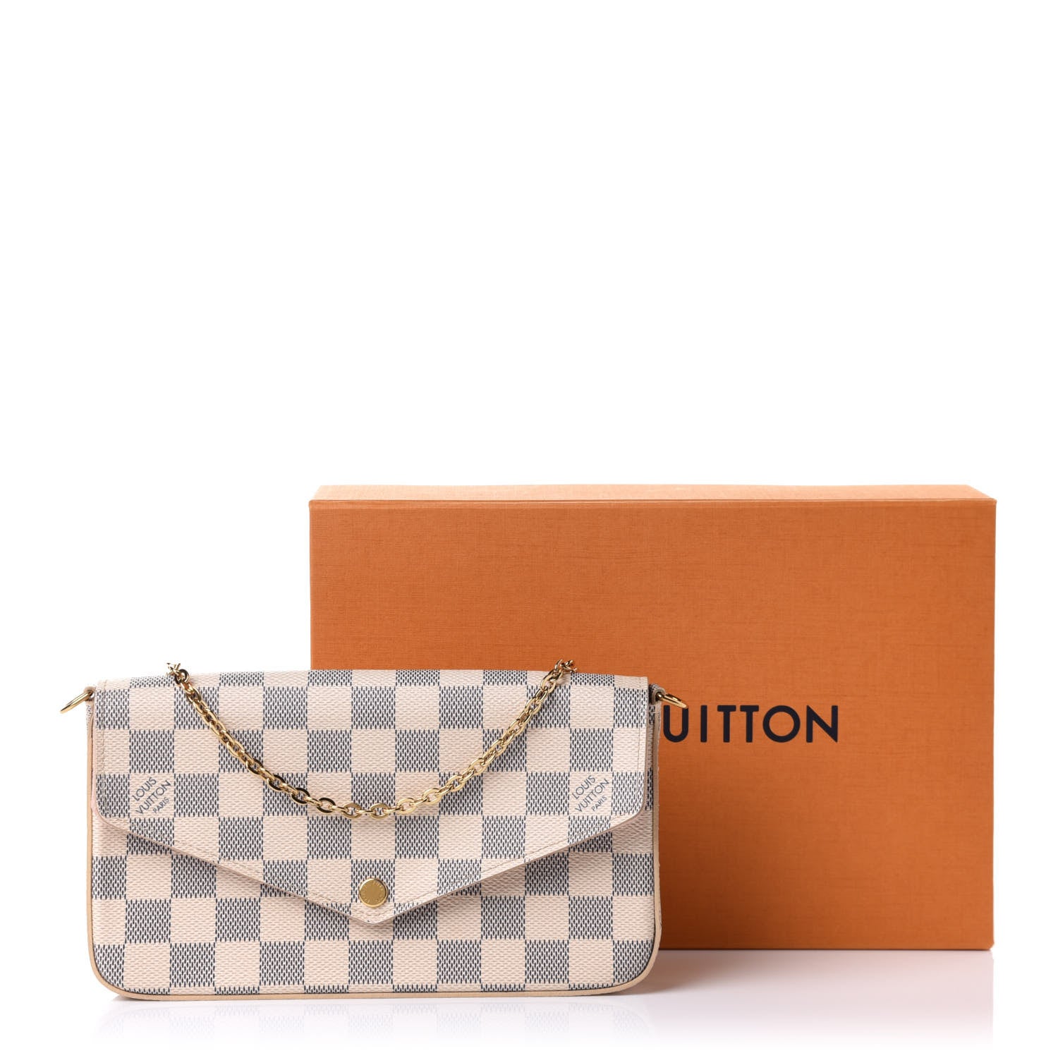 Louis Vuitton Damier Azur Pochette Felicie Chain Wallet Rose Ballerine 11 of 11