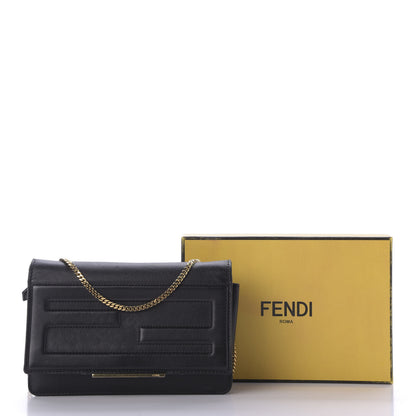 Fendi Vitello Flamingo Tube Wallet on Chain Black 10 of 10