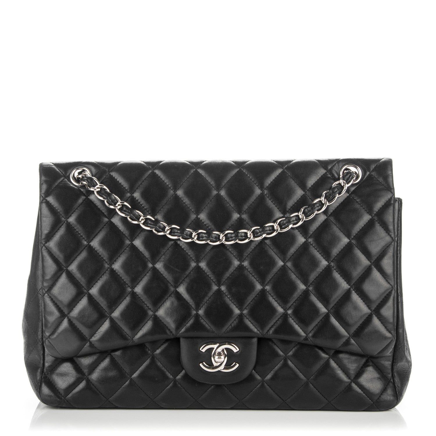 Chanel Lambskin Quilted Maxi Single Flap Black 1 of 7