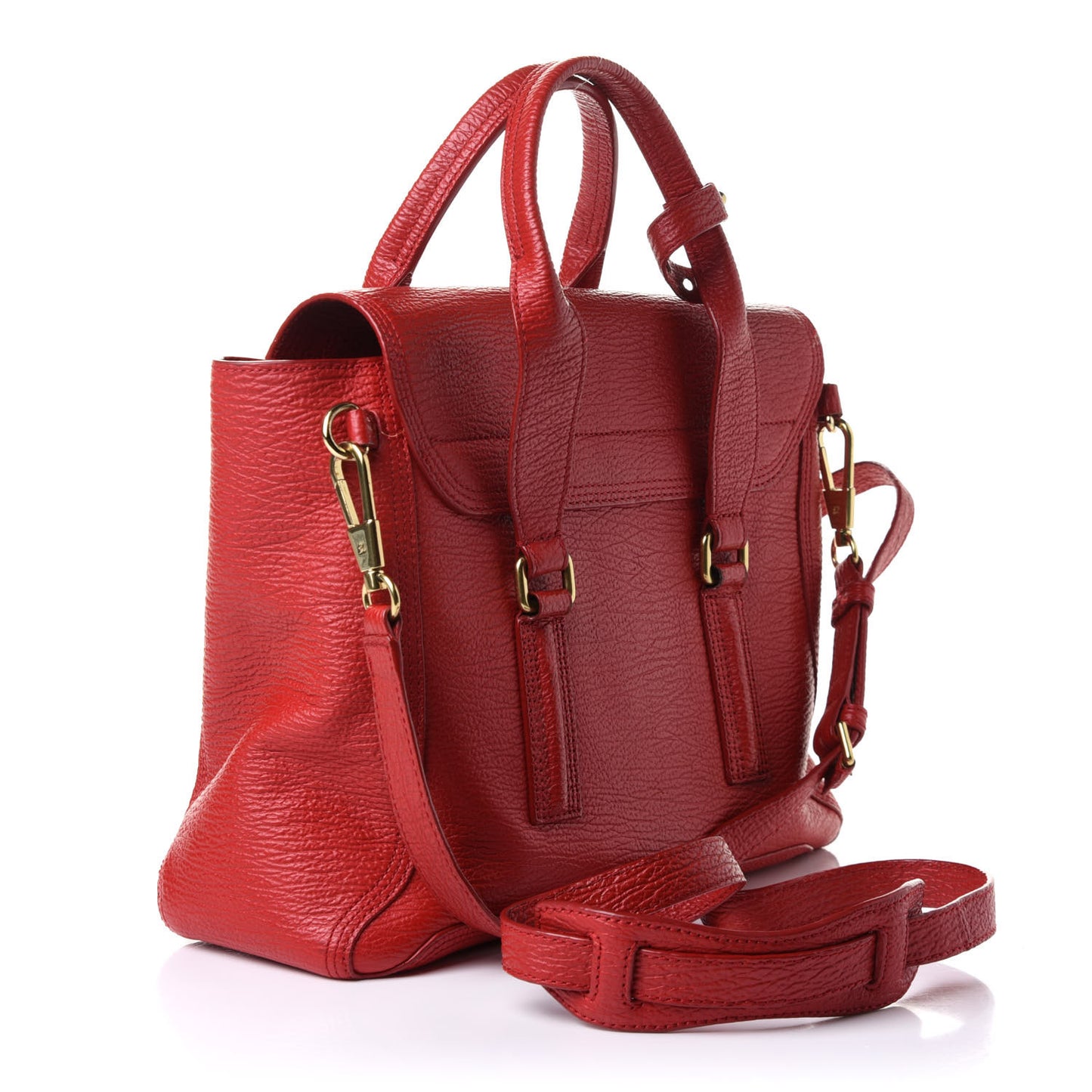 Textured Calfskin Medium Pashli Satchel Red