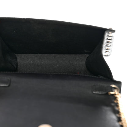Valentino Garavani Vitello Mini Rockstud Flap Wallet on Strap Black 5 of 12